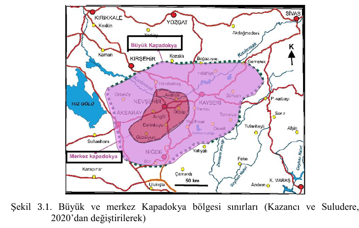 Kapadokya Bölgesi Haritası